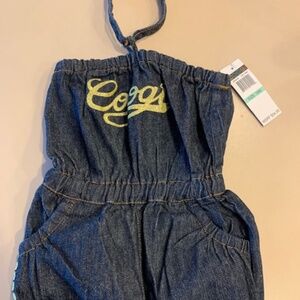 NWT'S BABY GIRL DENIM HALTER ROMPER BY " COOGI"- SIZE 18M